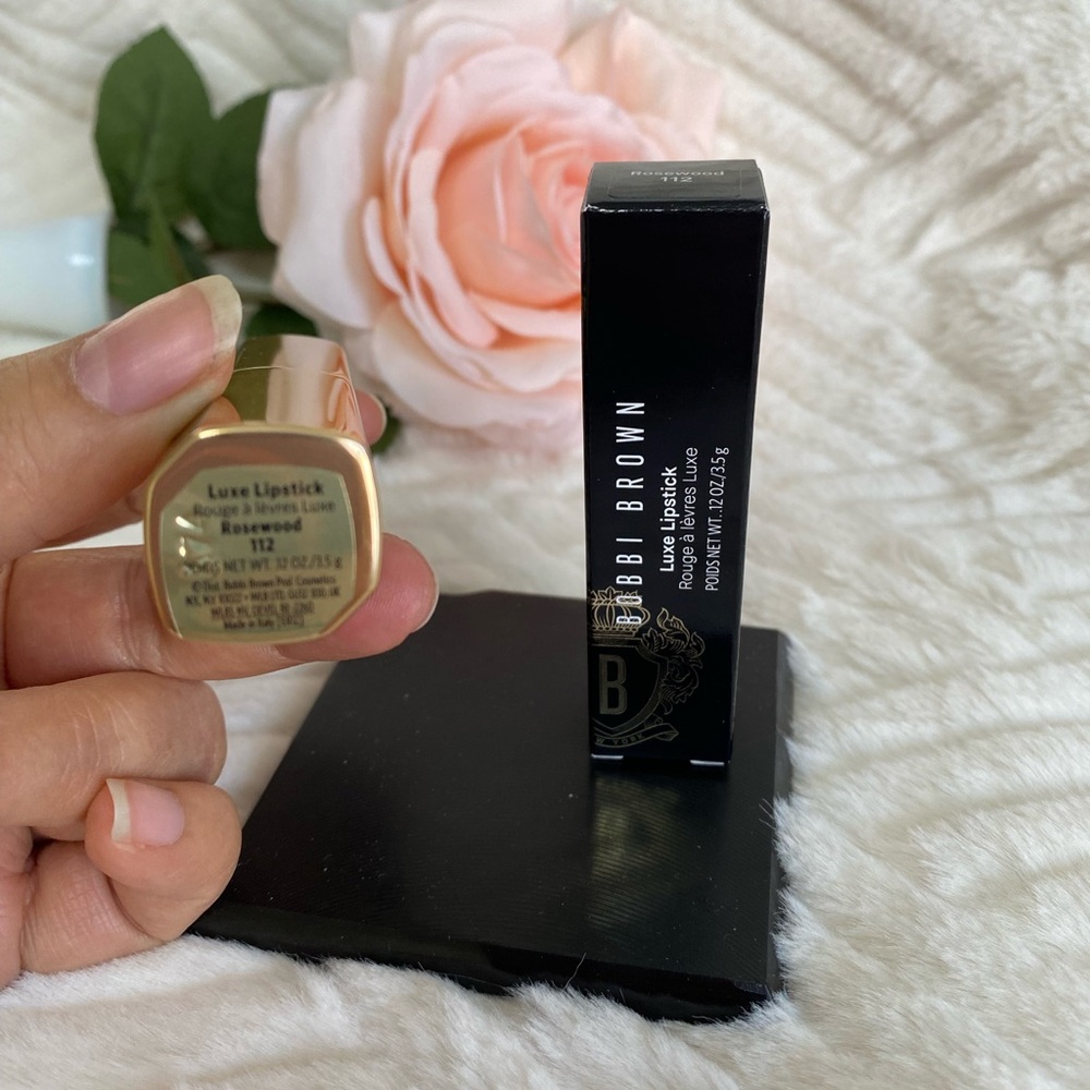 Bobbi Brown Luxe Lipstick Rosewood 112 Skincare Infused Rich Satin Finish - Picture 5 of 9